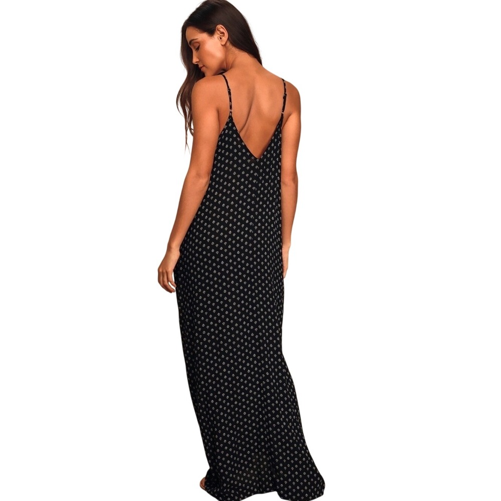 Lulus Yours Tule Black Floral Print Maxi Dress S/M- see disclaimer for damage - Picture 2 of 11